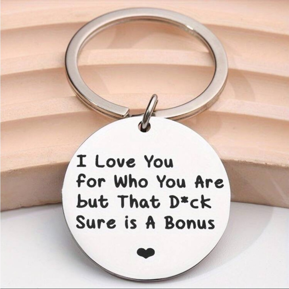 🛍️2/$18 Keychain Gift for Him “love you for who you are..” novelty, New